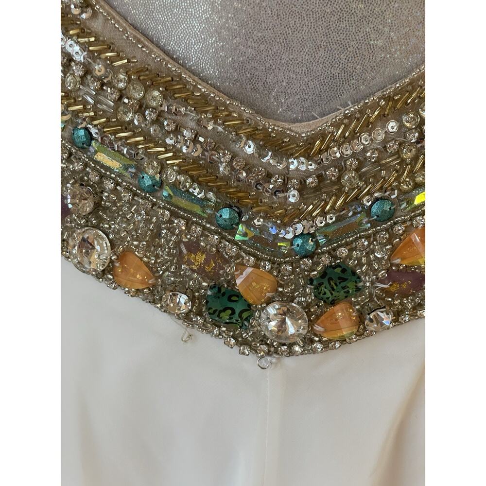 Terani Couture Rhinestone Colorful Floral Halter Neck Prom or Pageant gown Sz 0 - Picture 5 of 16